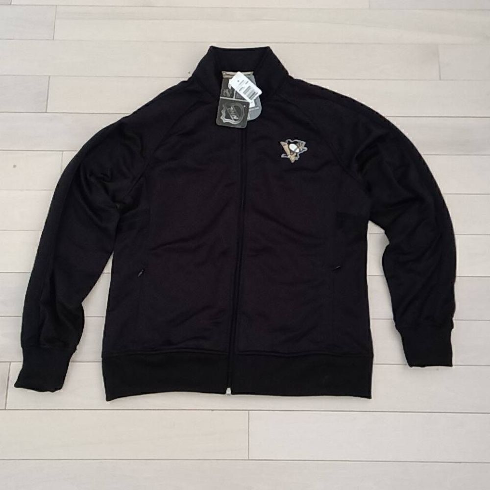 Level Wear Women's NHL Pittsburgh Penguins Full Zipper Track Jacket Black Large
